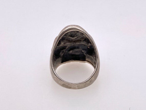 Vintage Monkey Face Sterling Silver Ring - image 4