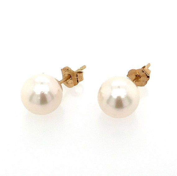 Vintage Genuine Cultured Pearl Stud Earrings / So… - image 2