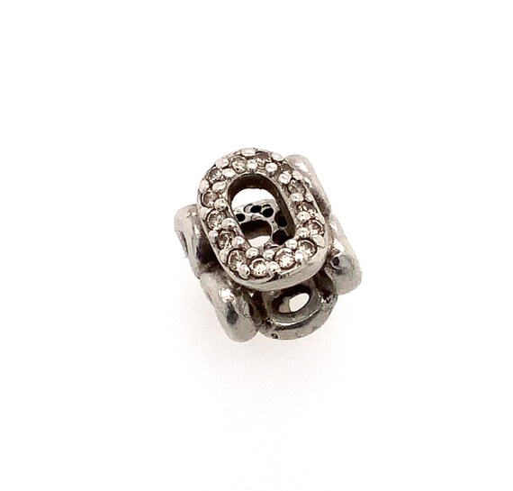 Vintage Pandora Silver White and Brown Stones Cha… - image 4