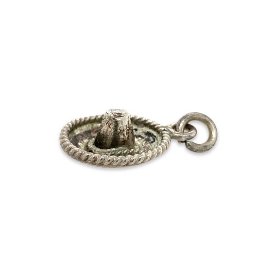 Silver Sombrero Charm / Solid Sterling 925 / Char… - image 6