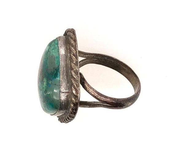 Vintage Turquoise Sterling Silver Statement Ring - image 2