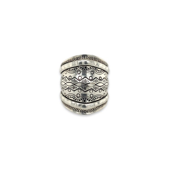 Vintage Large Thai Silver Ring / Solid Sterling 9… - image 4