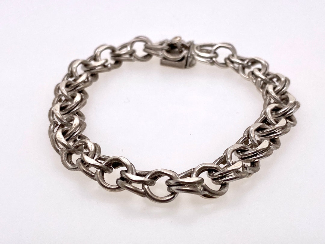 Vintage Sterling Silver Circle Link Bracelets - Etsy