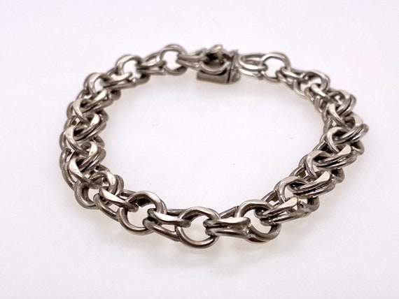 Vintage Sterling Silver Circle Link Bracelets - image 1