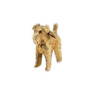 Scottish Terrier Dog Gold Pendant / Solid 14K Yellow Gold / Vintage Gold Scotty Terrier Pendant / Dog Lovers image 6