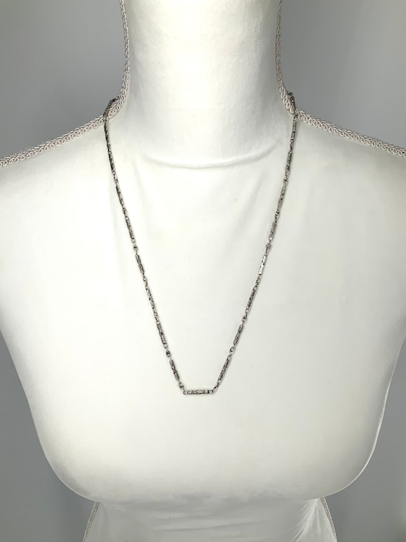 Silver Necklace / Solid Sterling 925 / Long Bead … - image 2