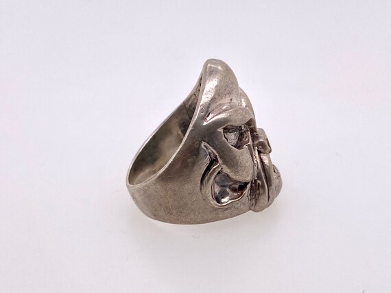 Vintage Monkey Face Sterling Silver Ring - image 5