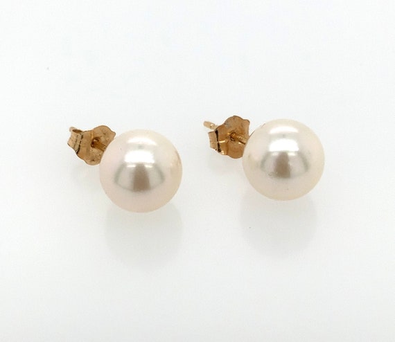 Vintage Genuine Cultured Pearl Stud Earrings / So… - image 5