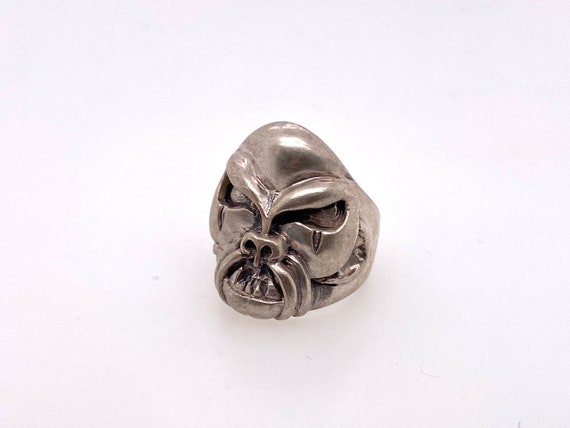 Vintage Monkey Face Sterling Silver Ring - image 1