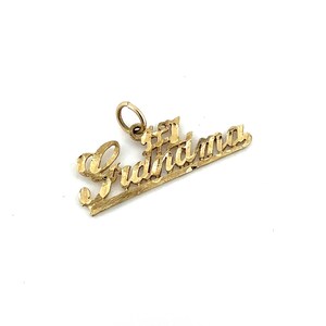 Colgante de oro #1 abuela / oro amarillo de 14K / joyería vintage / regalo del día de la madre / mejor abuela