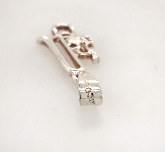 Vintage Silver Trumpet Charm Pendant / Mexican Si… - image 4