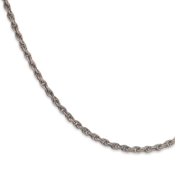Vintage Aged Long 25’’ Silver Rope Chain Necklace… - image 4