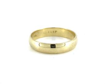 Vintage Yellow Gold Band Ring / 14K Gold / Classic Fashion Band / Wedding Band / Size 5.5 / 3.75mm