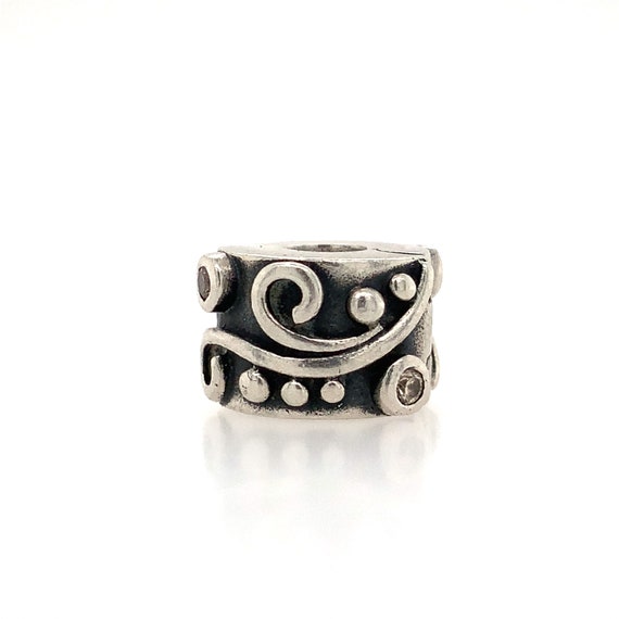 Vintage Pandora Silver Floral Bead Charm / Solid … - image 4