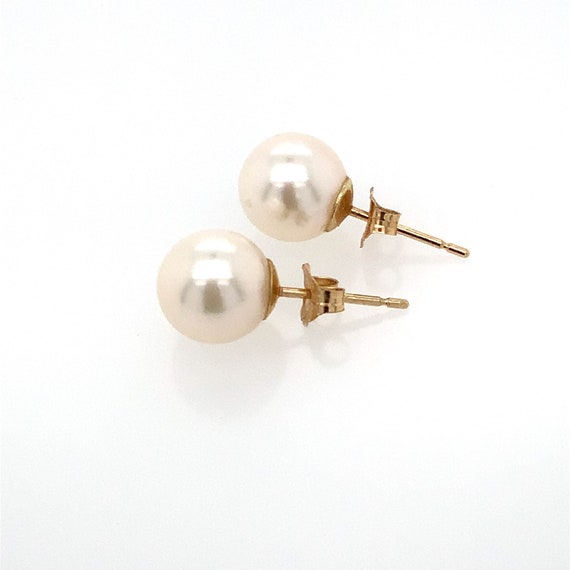 Vintage Genuine Cultured Pearl Stud Earrings / So… - image 9