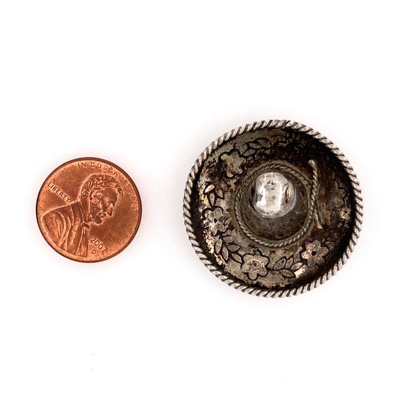 Vintage Silver Sombrero Pin / Sterling Silver 925… - image 5