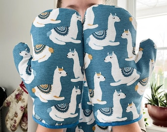 Manopla de horno con estampado de llamas. Guante de horno suave y duradero. Guante de alpaca para hornear. Manopla de horno. Guantes de cocina. Regalo de inauguración de la casa