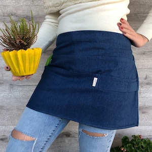 Blue denim gardening apron, multi pocket garden apron, florist apron, personalized apron, tools apron for garden, gift for gardener