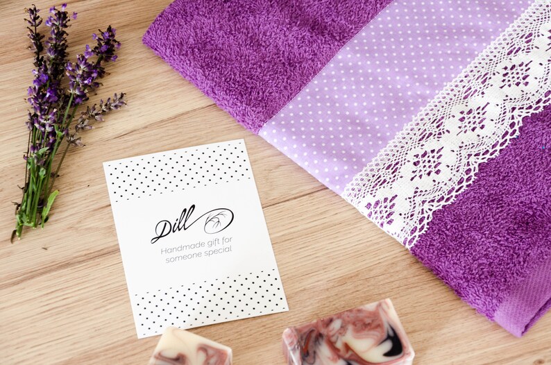 Purple Decorative Hand Towel With Purple Dots Fabric and Lace Etsy