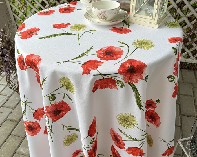 Pop of Poppy Mahjong Tablecloth main image 1