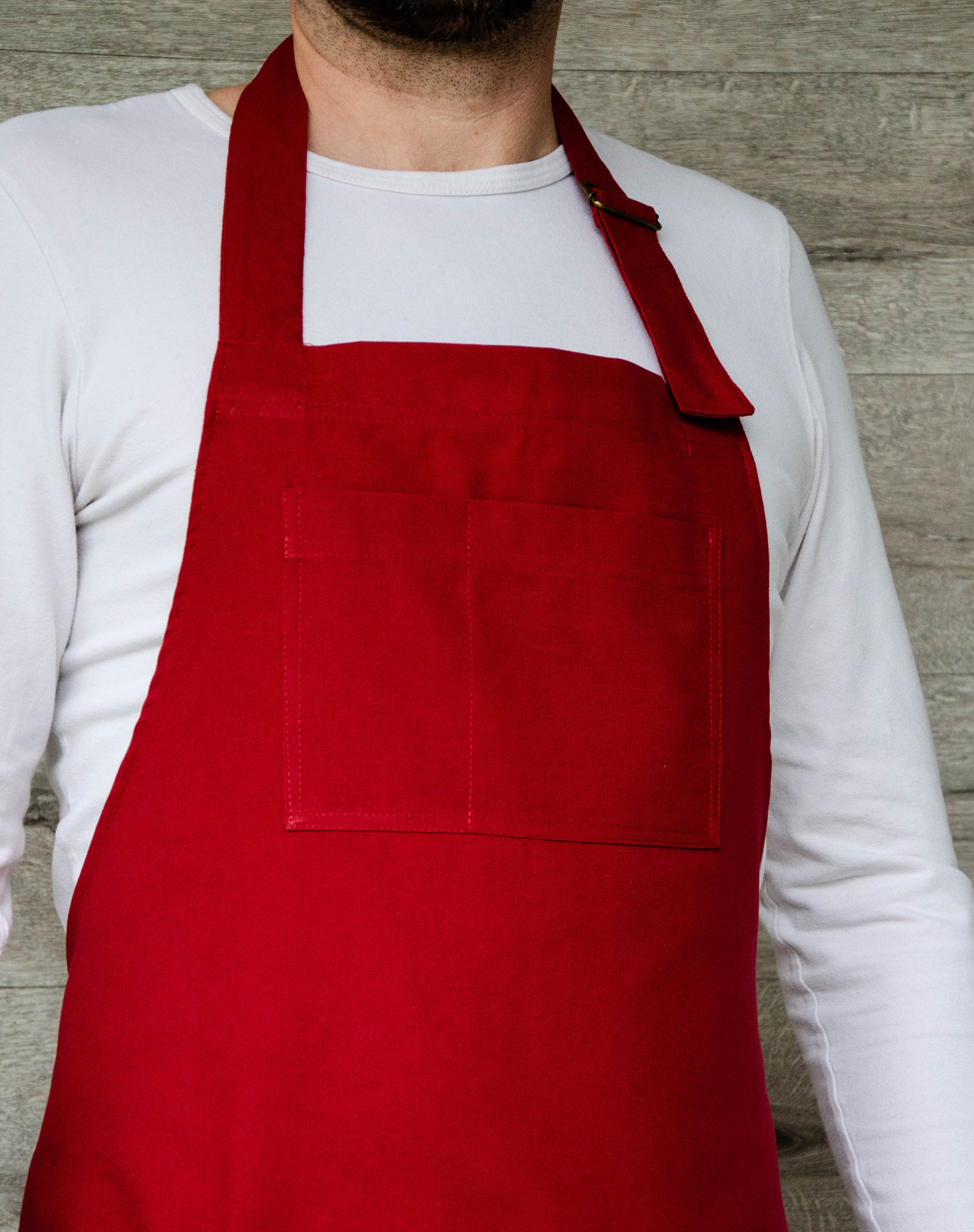 Red Full Apron With Multiple Pockets Grill Apron BBQ Apron Etsy
