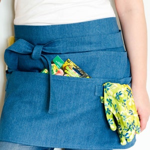 Denim garden apron. Light denim durable gardening apron