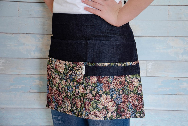 Denim Gardening Apron Garden Apron With Pockets Half Apron. Etsy