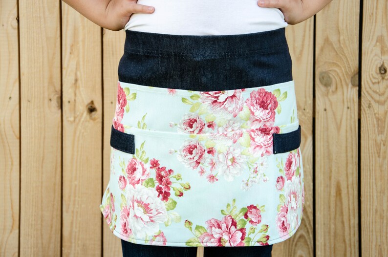 Garden Apron Denim Gardening Apron for Women With Rose Etsy