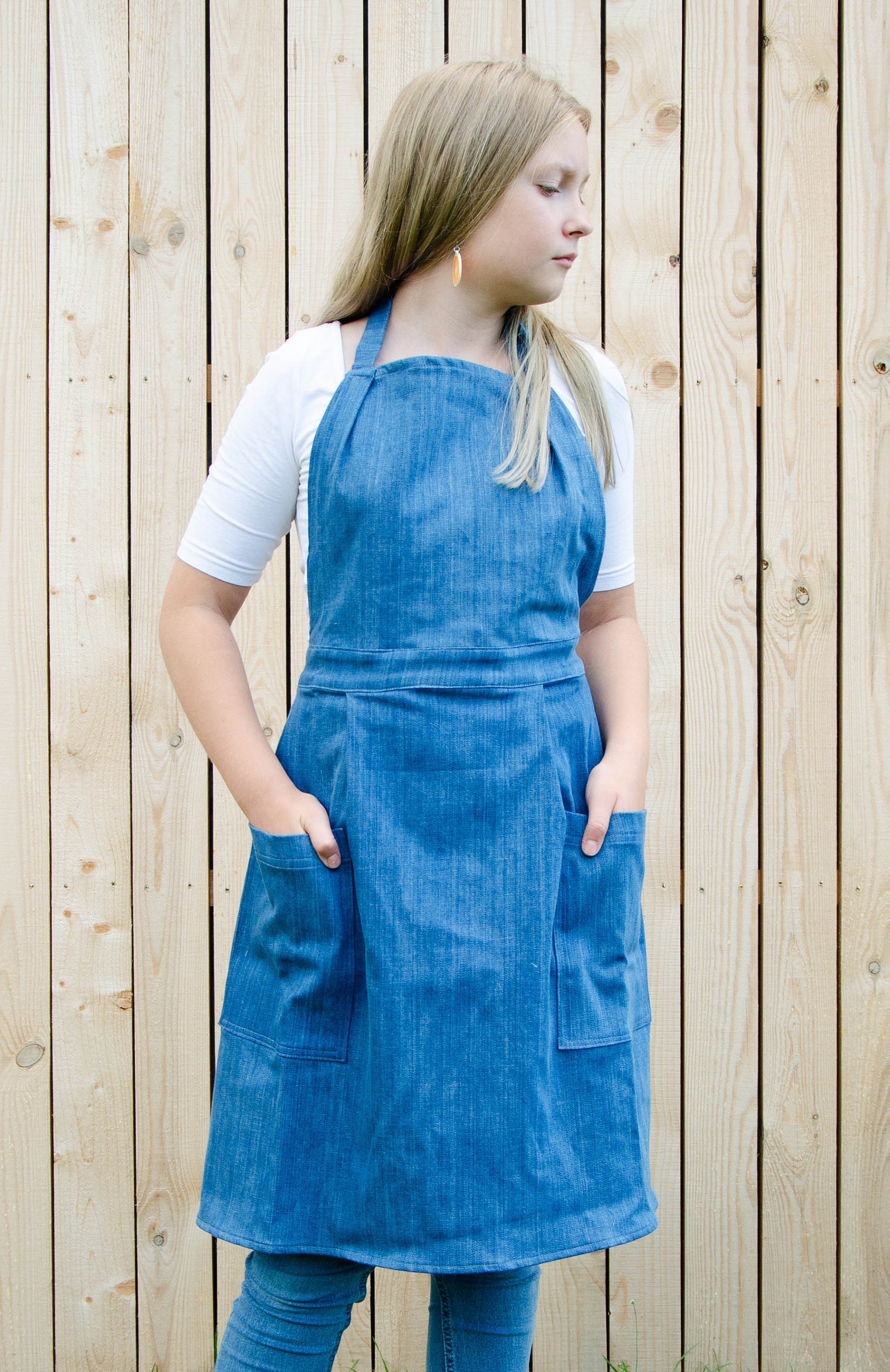 Aprons for women. Light blue denim apron for woman with Etsy