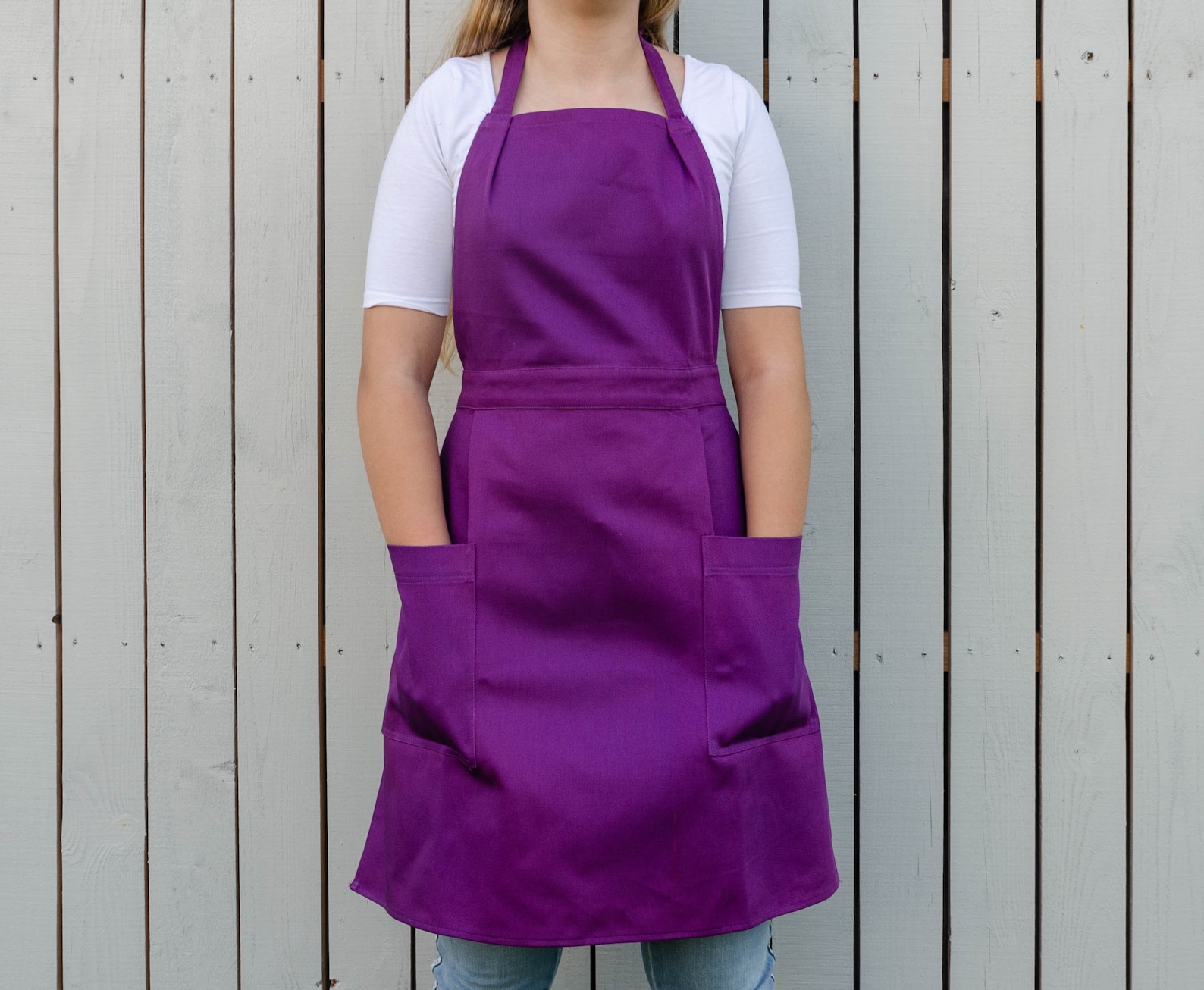 Aprons for women. Purple full apron for woman woman apron Etsy
