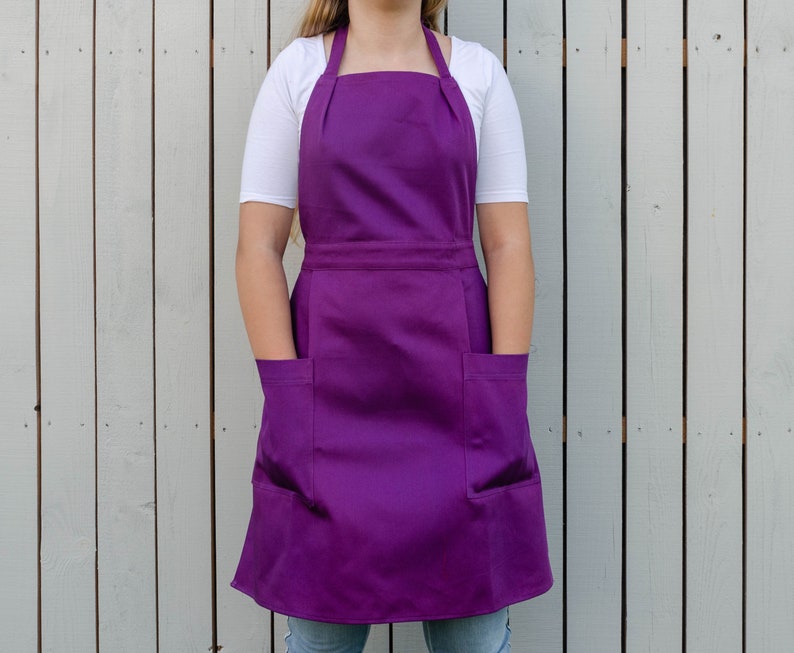 Aprons for Women. Purple Full Apron for Woman Woman Apron Etsy