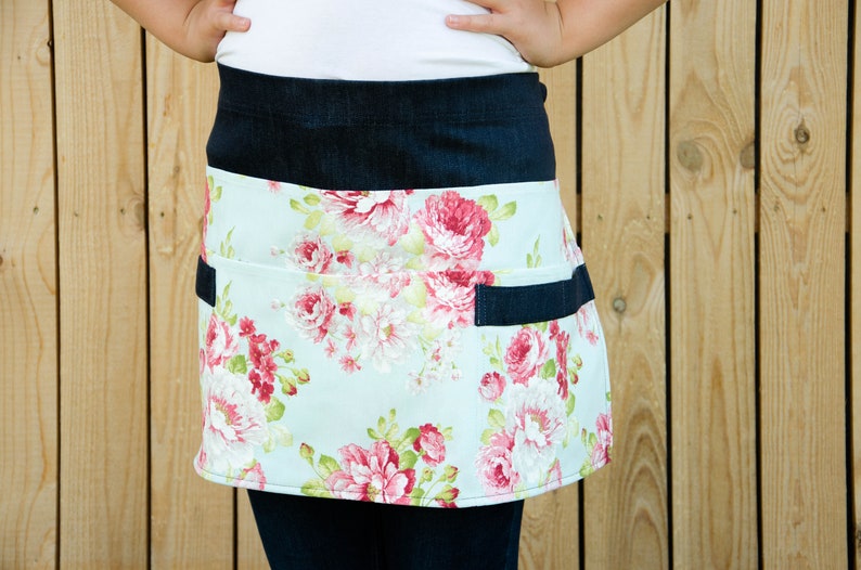 Garden Apron Denim Gardening Apron for Women With Rose Etsy