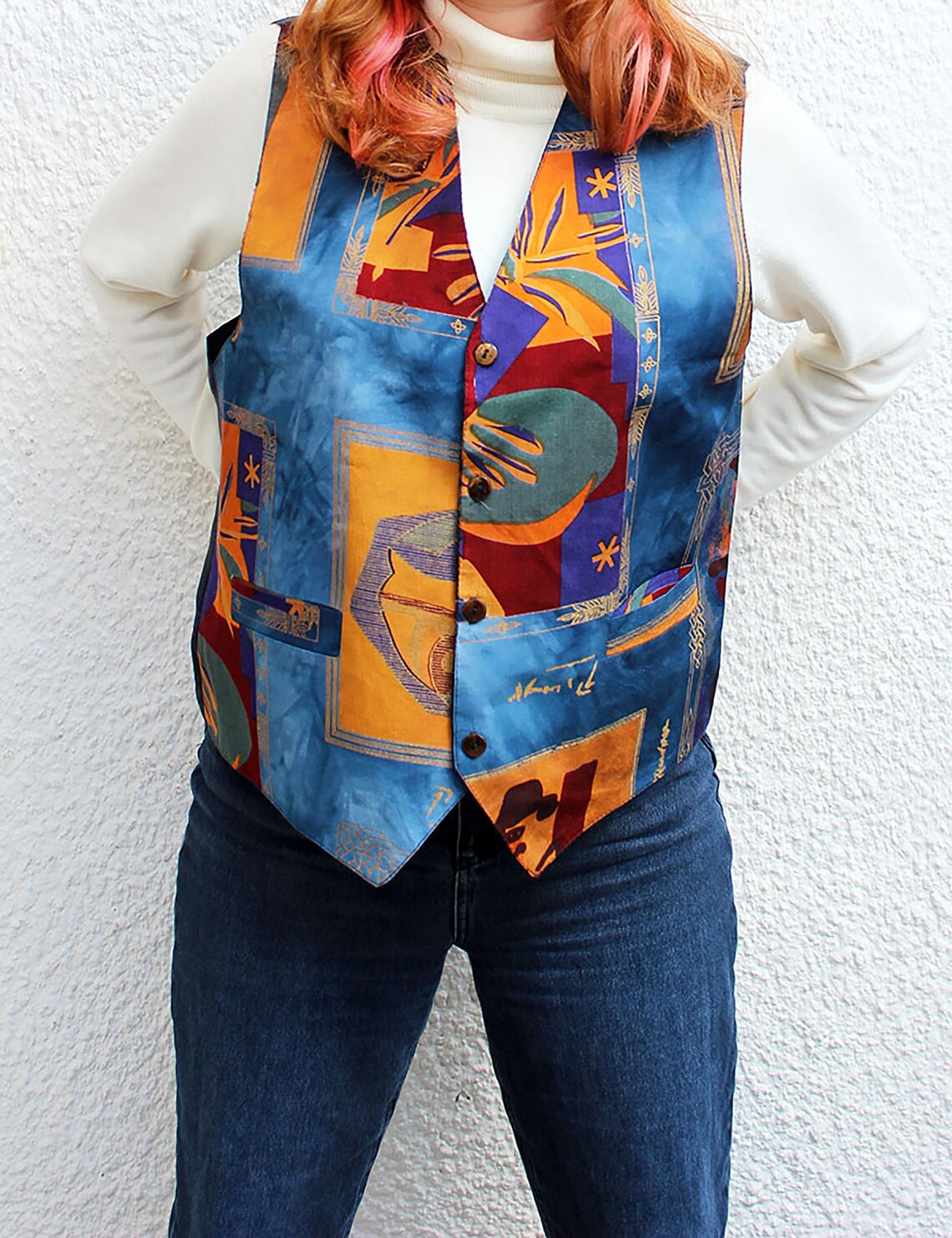 Bunte Vintage Weste BohoHippie Weste Vintage Boho Weste Etsy