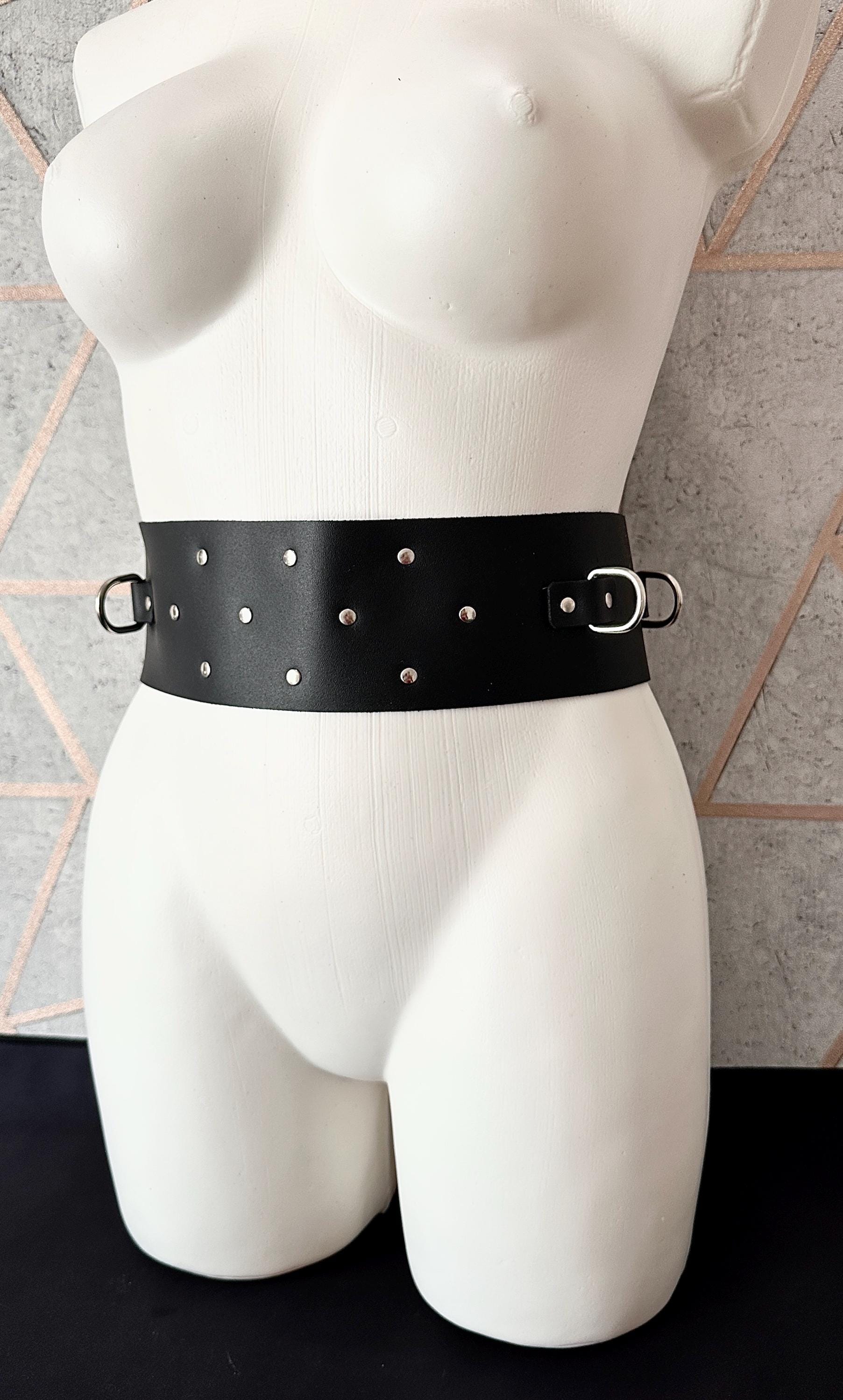 Leather belt for handcuffs REAL leather BDSM fetish Bondage harness corset