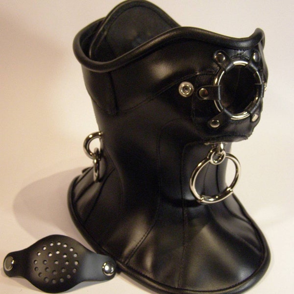 Steampunk real leather posture collar neck corset model premium gag mask  fetish bondage BDSM Gothic spreader