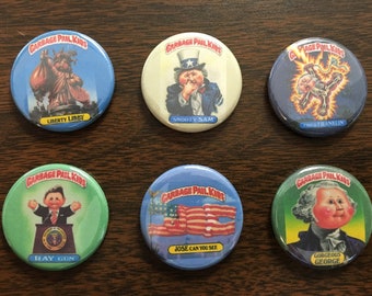 Merica Edition! Garbage Pail Kids magnets or pin back buttons.