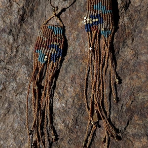 Asymmetrical earrings - micromacramé