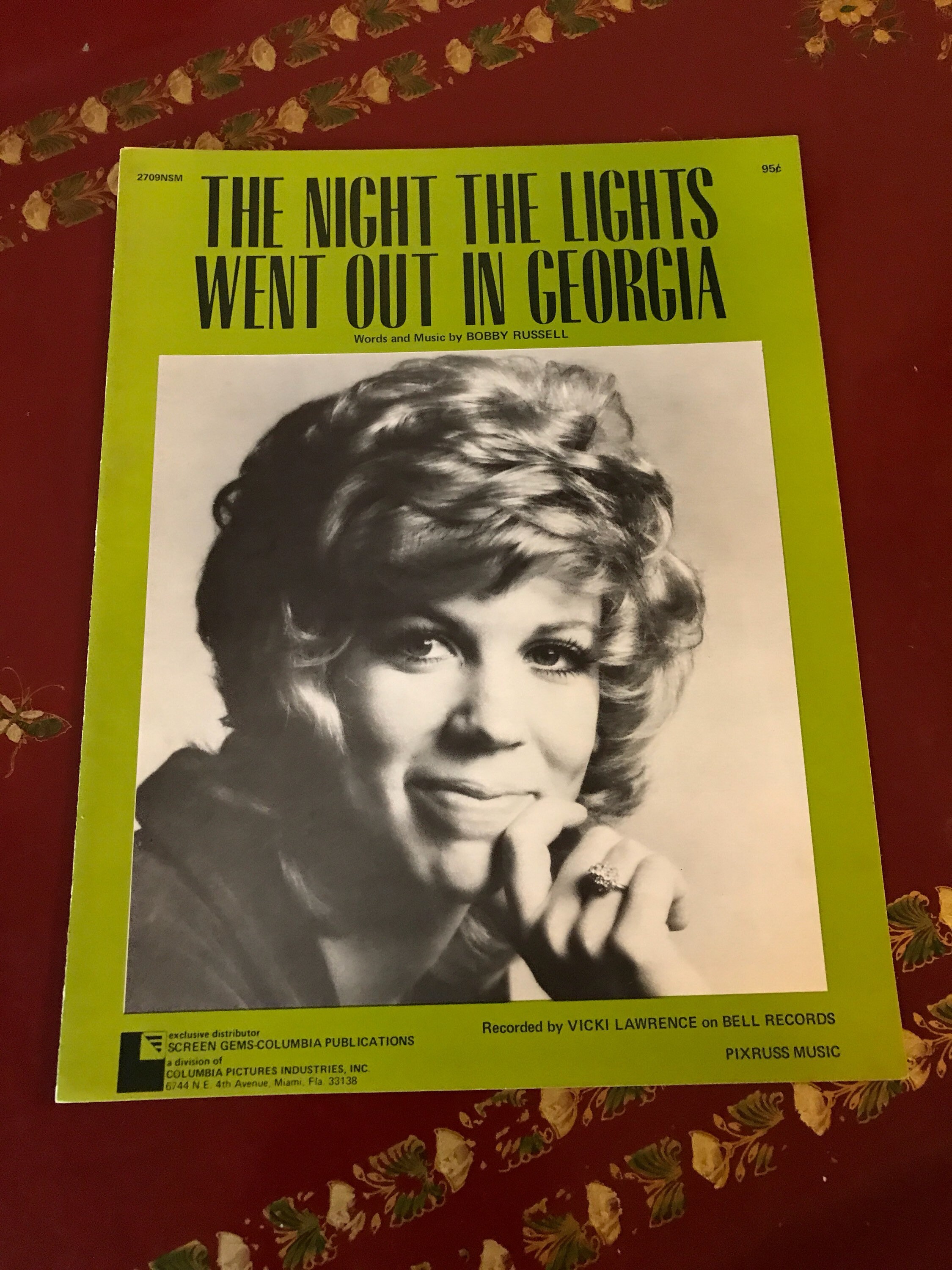 The Night the Lights Went Out in Sheet Music 1972 by Etsy