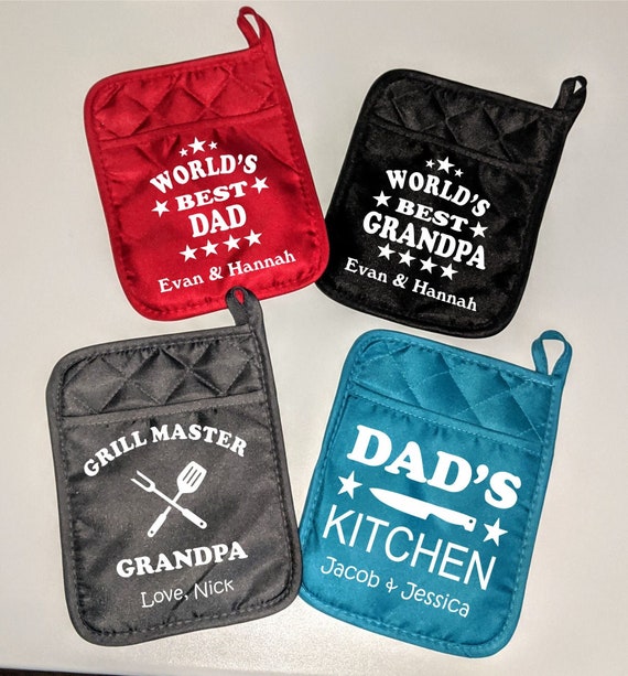 Personalized Oven Mitt Potholder Pot Holder Father's Day Gift