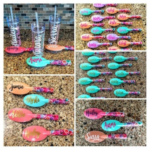 Personalized Hairbrush Hair Brush Bridal Birthday Favor Dance Cheer Party Favor Gift Cheer Easter Gift Stocking Stuffer Girl Send a Gift