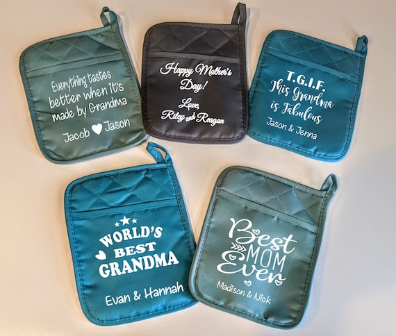 Personalized Oven Mitts and Pot Holders Sets Custom Kitchen Gifts Add Your  Image/Text for Friend,Family as Gift (Personalized Oven Mitts and Pot