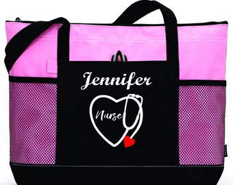 Personalized Custom Tote Bag Purse Nurse rn cna lpn Doctor Physical Therapist Dental Hygienist Home Health Bag Tote Bag Graduation Gift