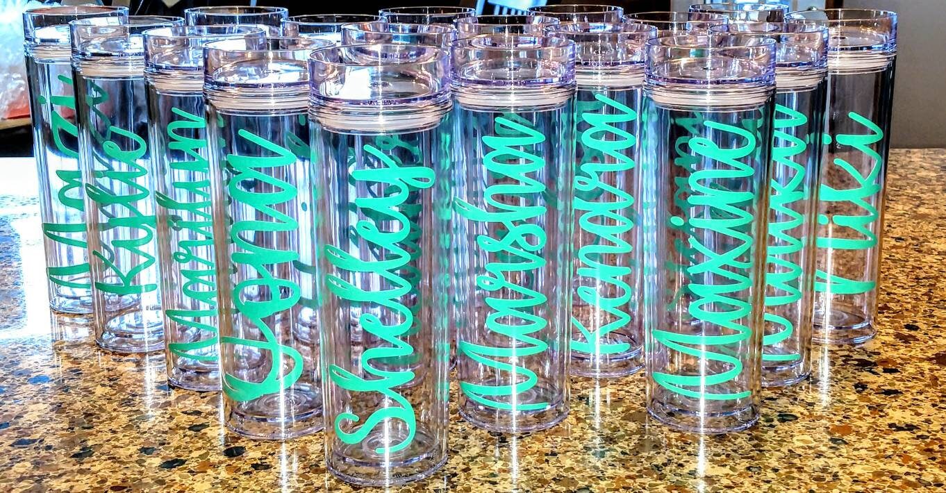 Personalized Skinny Tumbler Water Bottle Custom Water Bottle Etsy