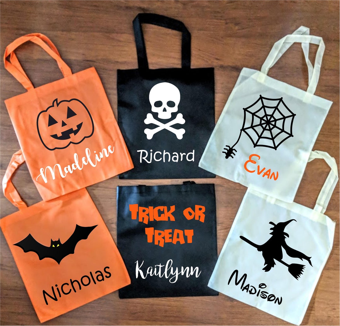 Personalized Custom Halloween Trick or Treat Kids Children Tote Bag ...