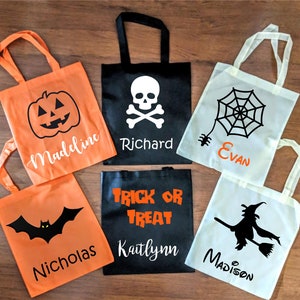Personalized Custom Halloween Trick or Treat Kids Children Tote Bag ...