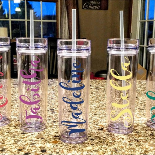 Personalized Skinny Tumbler Water Bottle Custom Water Bottle Etsy