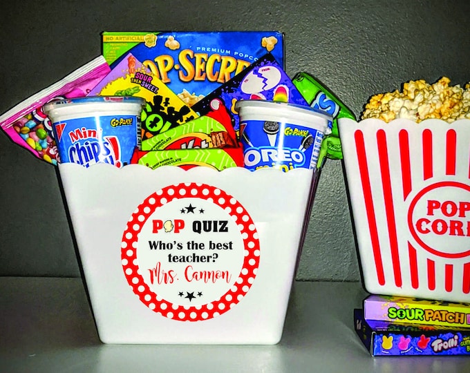 Personalized Popcorn Pop Corn Tub Bucket Family Gift Etsy