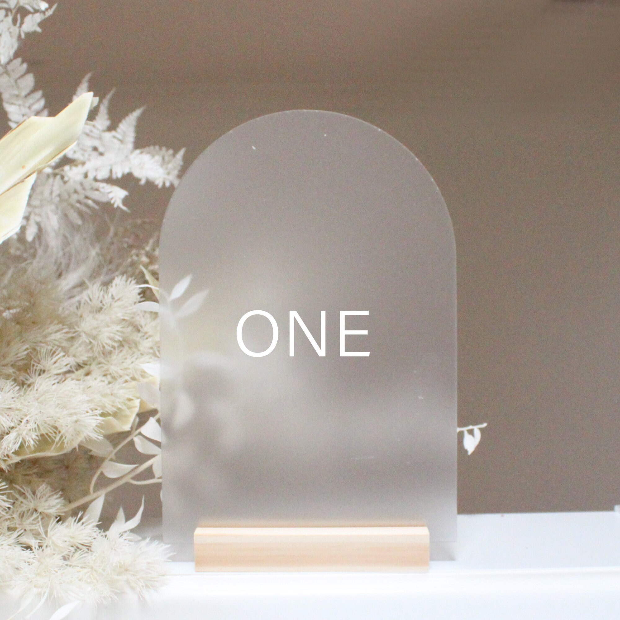 Frosted Arched Acrylic Table Numbers with white text Table Etsy