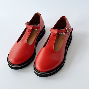 Red shoes, Shoes women, Mary Jane shoes, Mary Jane flat, Leather shoes women, Mary janes, Vintage shoes, Handmade shoes