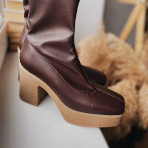 Botas de cuero hechas a mano para mujeres botines marrones | Etsy México